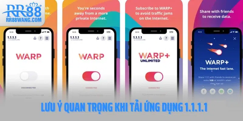 Lưu ý quan trọng khi tải ứng dụng 1.1.1.1